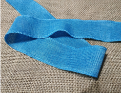 Мешковина, цвет голубой, ширина 35 мм, цена за 1 метр