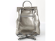 Кожаный женский рюкзак-трансформер Zipper серебряный