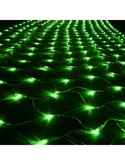 Гирлянда-сетка 144 светодиода, 1.5х1 м, соединяемая (до 10 гирлянд), уличная, зеленый