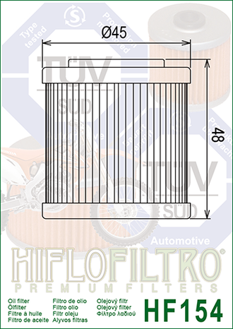 Масляный фильтр HIFLO FILTRO HF154 для Husqvarna TE 250/410/450/510/610, TC 250/450/510, SM 250/450/510/610, QM450