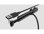USB кабель Lightning 1,2м. с креплением на двойной присоске, черный, в оплетке