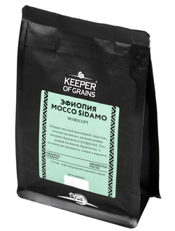 Кофе Keeper of Grains зерновой плантационный Эфиопия Сидамо Мокка, 0,25 кг