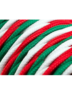 Текстильный кабель 3*0,75 арт Cab.TZITALY 3*0.75 трехцветный краснозеленобелый