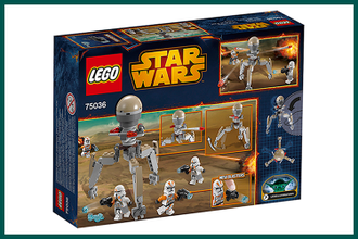 Обратная Сторона Упаковочной Коробки Конструктора LEGO # 75036 “Utapau Troopers Battle Pack 2014”.