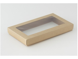 Коробка на 5 печений с окном (25*15*3 см), крафт