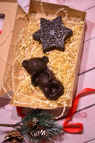 Набор новогоднего шоколада " Мишка и снежинка"