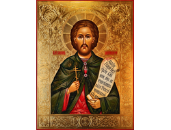 Константин Амморейский (Фригийский), святой мученик. Рукописная икона.