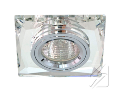 Светильник JCDR G5.3 стекло 8150 квадрат с гранями серебро