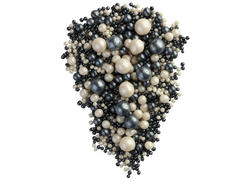 ДРАЖЕ ЗЕРНОВОЕ 40 г, ЖЕМЧУГ Черный + Серебро Микс # 157