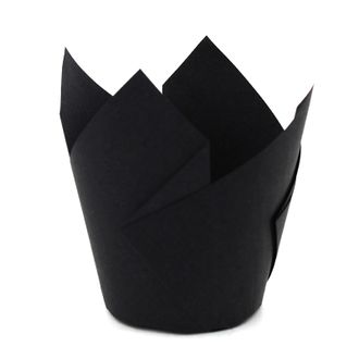 Бумажные формы Тюльпан Черные, 50*80 мм, 10 шт