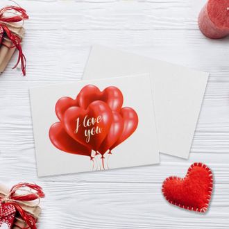 Открытка-мини «I Love you», воздушные шары, 8 х 6см