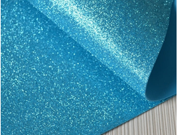 Глиттерный фоамиран, синий с перламутром, 20*30 см, толщина 2 мм