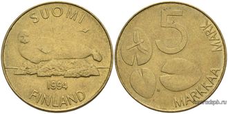 Финляндия. 5 Марок 1994 год. М