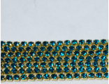 Стразовая лента Циркон в золоте 2 мм