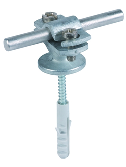 275160 Держатель проводника с накладкой и фланцем с внутр.резьбой M8 и шуруп+дюбель Rd=7-10 мм ZG / St/tZn