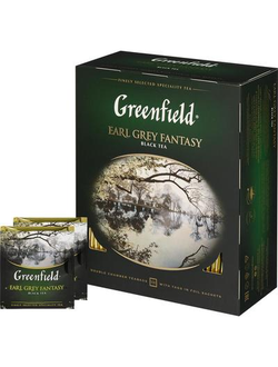 Чай Greenfield Earl Grey Fantasy черный с бергамотом 100 пакетиков