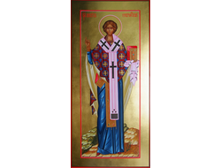 Никита, Святитель, епископ Новгородский. Рукописная мерная икона.