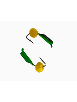 Мормышка вольфр. МАСТИВ  Безнасадка 2  чёрный+зелёный, гр шарик, 0,5гр. (сырный) арт.229