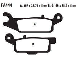 Тормозные колодки EBC FA444R передние правые для Yamaha Grizzly 700/550
