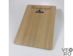 Деревянный планшет для меню А4 со шпоном дуба, цвет дуб натуральный