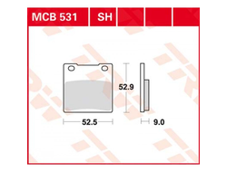 Тормозные колодки TRW MCB531SH для Kawasaki // Suzuki (Sinter Street SH)