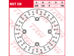 Тормозной диск задний TRW MST338 для мотоциклов Honda CB 500/600/650, CBF 500/600/1000, CBR 500/600/650