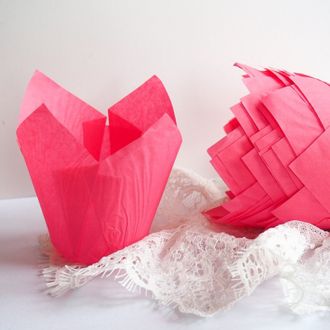 Бумажные формы Тюльпаны Розовые, 50*90 мм, 10 шт