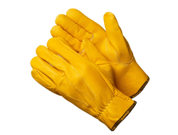 Желтые кожаные перчатки анатомического кроя Force Gold 10(XL)