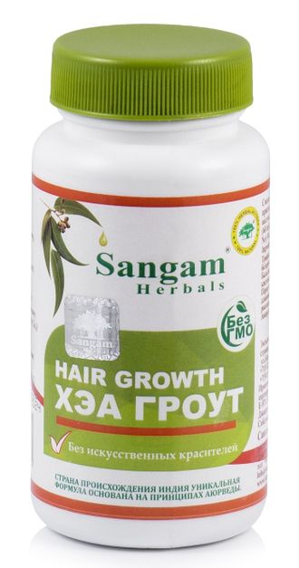 ХЭА ГРОУТ для укрепления и против выпадения волос 750 мг SANGAM HERBALS, 60 ТАБ.