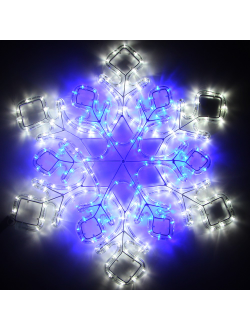 Фигура из дюралайта "Снежинка декоративная", 432 светодиода, 72 см, соединяемая (до 10 шт.), уличная, белый/синий