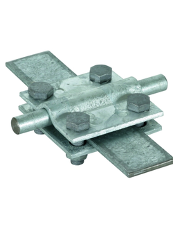 318201 Крестообразный соединитель для надземного и подземного монтажа без промежут. пластины Rd/Fl=8-10/30 мм Fl=30/30 мм St/tZn