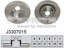 Диск тормозной Subaru Impreza, Forester, Legacy NIPPARTS J3307015 (2шт)