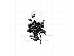 Штамп рисованный винтажный роза