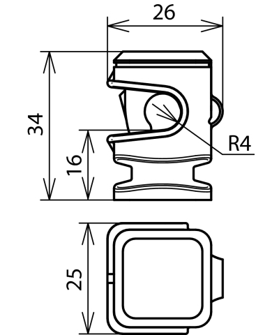 204002 Держатель проводника DEHNsnap h=16мм Rd=8мм M8 пластик серый