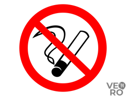 Знак безопасности "запрещается курить" P01, 10х10 см