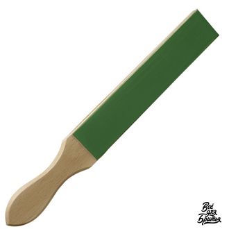 Ремень для правки опасной бритвы на колодке, двухсторонний, зеленая паста
