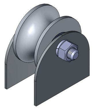 Ролик для ворот металлический d 65mm под трубу d 3/4&quot;(25мм) на пластинах . Артикул Р3611