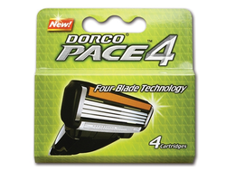 DORCO PACE4 4&#039;S, сменные кассеты с четырьмя лезвиями