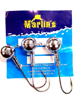 Джиггер "Marlin's" Шар кр.Asakura-JIG (3шт), арт. 8311-740, 11гр., кр.4/0, цв.C-Гальваника