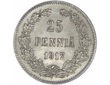 25 пенни, орел без короны. Россия для Финляндии, 1917 год