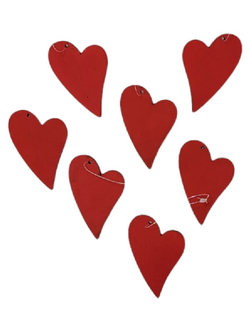 Набор Сердец Подвески Красный 4,5*3*1 (Аренда)