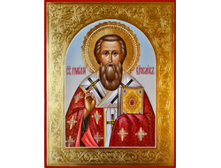 Григорий Богослов, Святитель, архиепископ Константинопольский. Рукописная икона 30х40см.