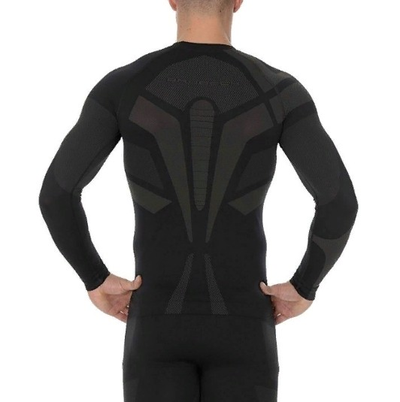 Футболка мужская длинный рукав Brubeck DRY черный-графит