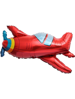 Шар (37''/94 см) Фигура, Самолет, Красный, Китай, 1 шт.