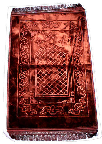 Мусульманский молитвенный коврик с рисунком купить. 6 цветов толстый. Цвет коричневый