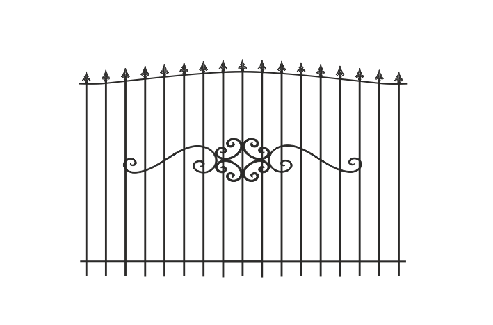 Коис- Мет - эскиз кованый дуговой забор с пиками
