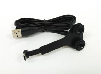 Кабель USB Type-C (USB A штекер - Type-C штекер) 1м, с креплением на двойной присоске, черный