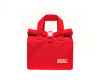 сумка для обедов красная с белым логотипом вышивка