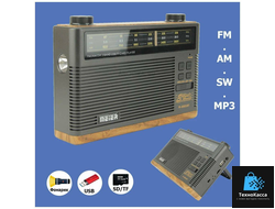 Портативный беспроводной радиоприемник Meier M-8001BT с LED лампой/USB/microSD
