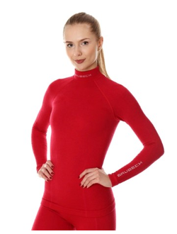 Футболка женская с длинным рукавом Brubeck Wool Merino малина